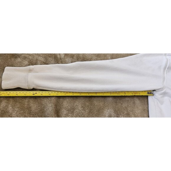 Eddie Bauer Full Zip Hooded Sweatshirt Sherpa Lined Women's Size Medium Ivory - Picture 9 of 13